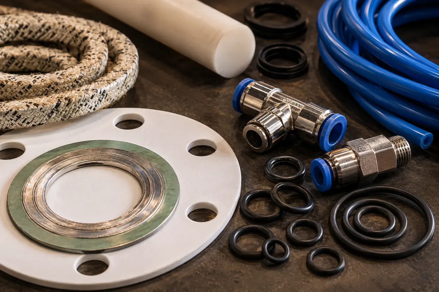 Pneumatic fittings, sealing materials and MRO supplies