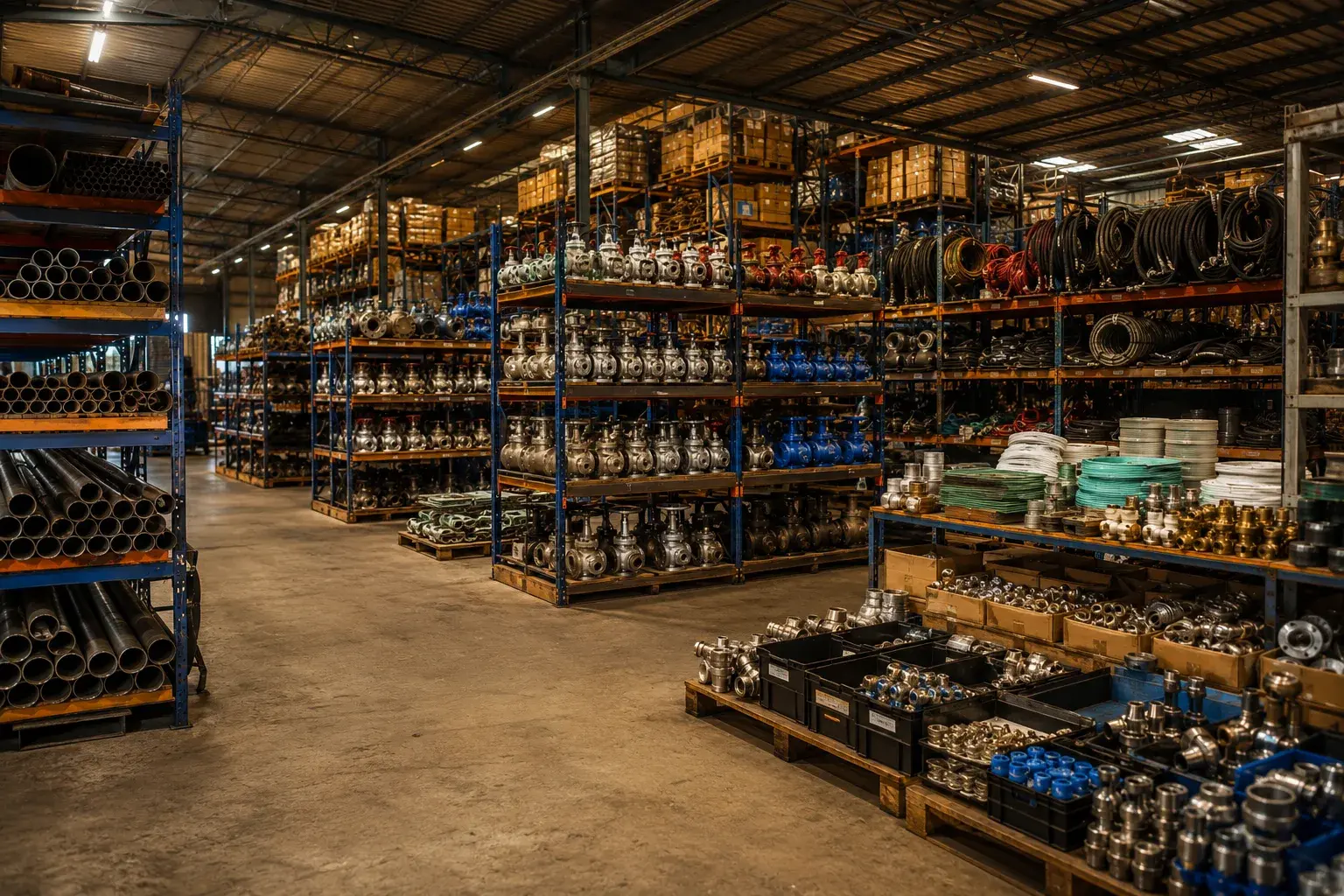Industrial plant pipes and fittings